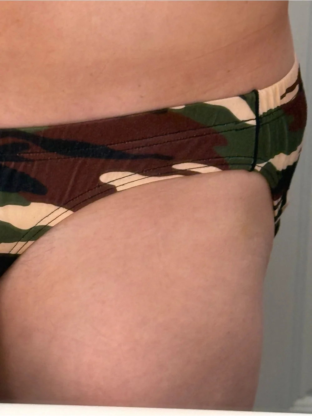Mens Camo Bikini - Green & Tan